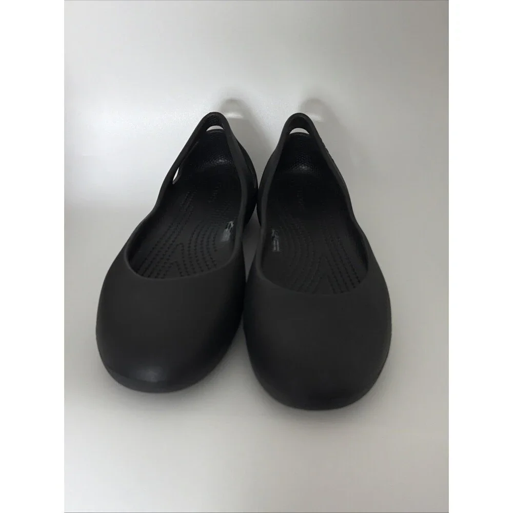 Crocs Kadee Ballet Flats Ballerina Shoes Womens Sz 10 Black Comfort Slip On NWOT